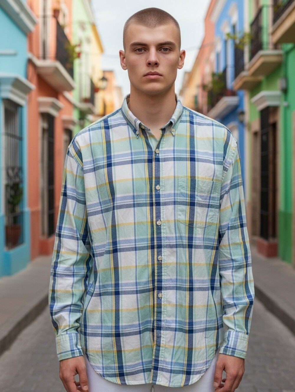 Old Navy Men's Size 4XL Reg Built In Flex Button Up Shirt